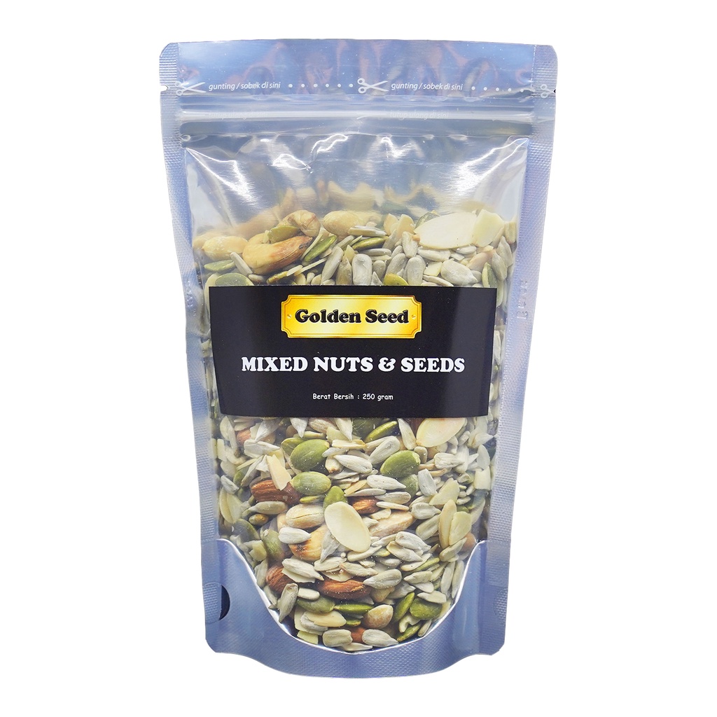 Jual TRAIL MIX GOLDENSEED 250GR/MIXED NUT ORGANIC 250 GR/roasted mixed ...