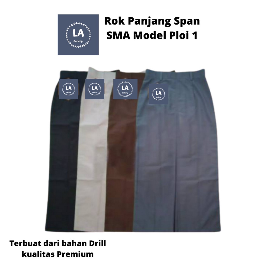 Jual Seragam Sekolah - Rok Span Panjang Ploi 1 SMA Span belah tengah ...