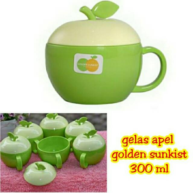 Jual Cangkir Mug Melamin Gelas Plastik Bentuk Apel Golden Sunkist Shopee Indonesia 2469