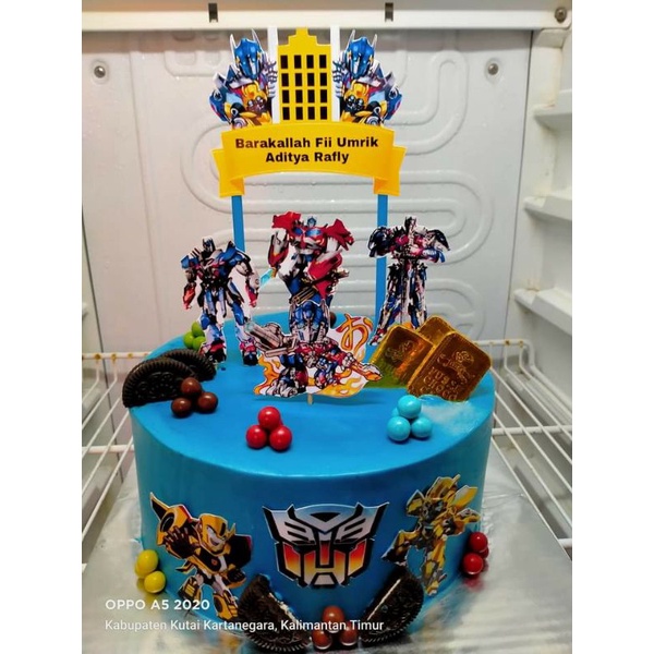 Jual Topper Cake Kue Transformer Robot Bumblebee Free Nama Dan Ucapan ...