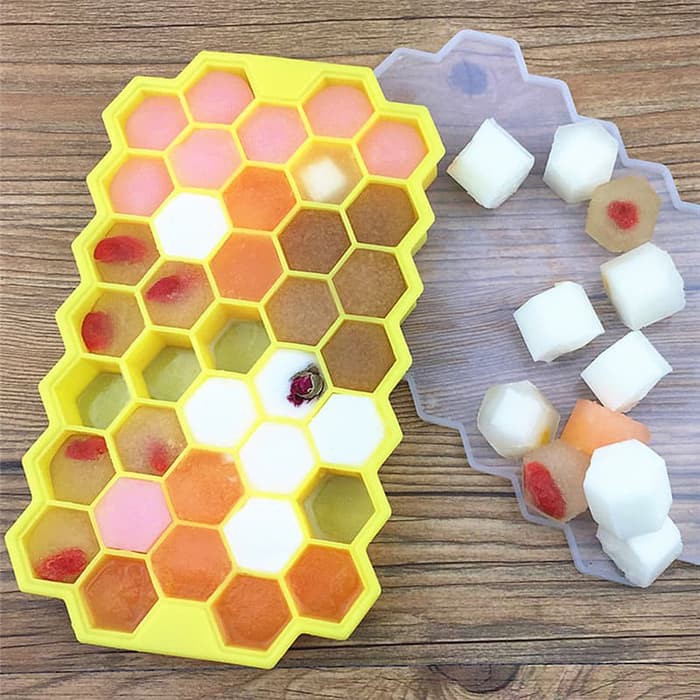 Jual [gs] Cetakan Silikon Es Batu Honey Combs Silicone Dengan Tutup