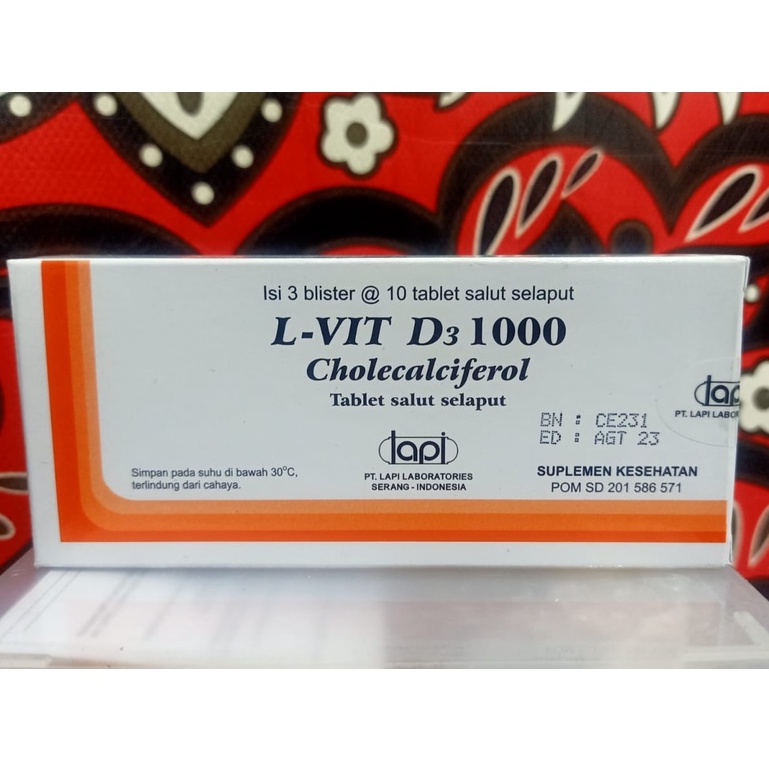 Jual LVIT D3 1000 IU (BOX 30TABLET) VITAMIN D3 1000 IU Shopee Indonesia