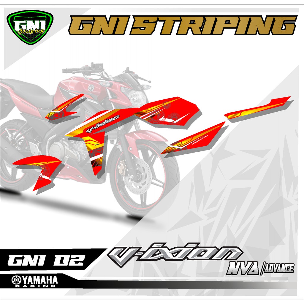 Jual (COD) Sticker Striping Semifull Yamaha VIXION NEW NVAADVANCE FZ 150i  Desain Racing Terbaru GNI 002 | Shopee Indonesia