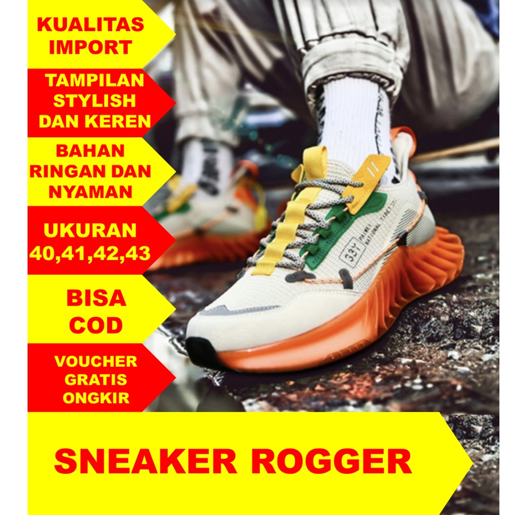 Jual Sepatu Pria Sneaker Import Rogger Kualitas Premium Sepatu Sport