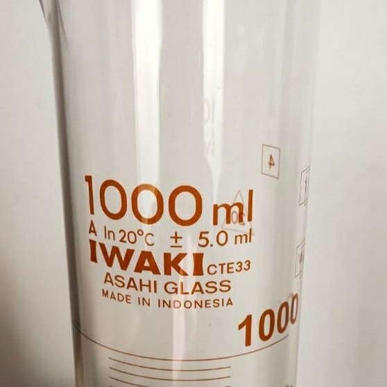 Jual Gelas Ukur 1000ml Iwaki Pyrex Measuring Cylinder 1 Liter 1l 1000 Ml Original Laboratorium 7605