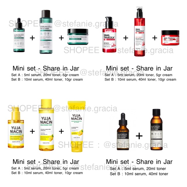 Jual MINISET SHAREinJAR SOME BY MI TRUECICA YUJA NIACIN GALACTOMYCES 30DAYS MIRACLE VITAMIN C