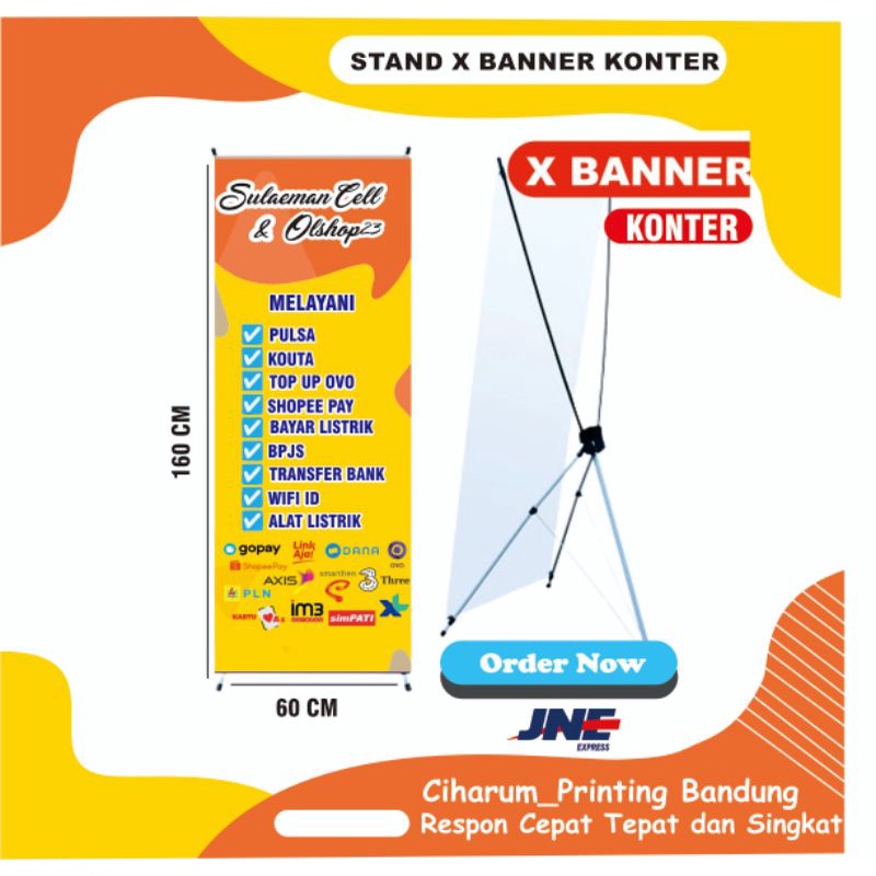 Jual Spanduk Konter Pulsa Stand Banner Pulsa X Banner Konter Pulsa