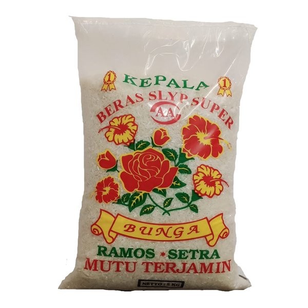 Jual Beras Slyp Super Cap Bunga Kembang Ramos Setra 5kg | Shopee Indonesia