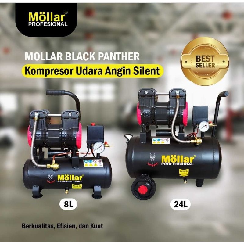 Jual Kompresor angin Mollar Black Panther AC1008BP 0,75HP Oiless air ...