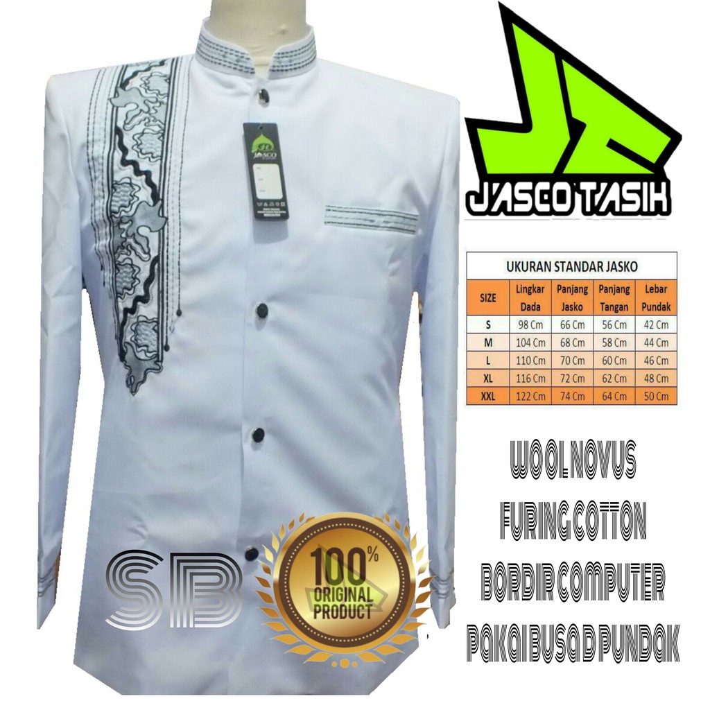 Jual Aneka Jasko Putih By Jasco Tasik Motif Bordir Jas Koko Busana Muslim Pria Shopee Indonesia