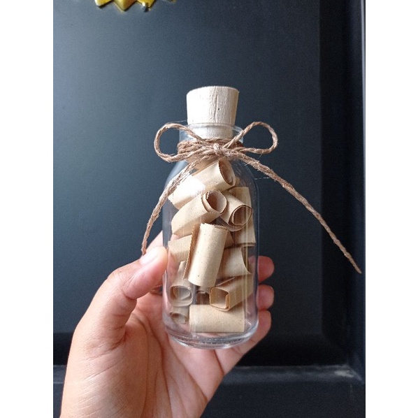 Jual Botol Kaca 100 ml Tutup Kayu / Gift / Dekorasi Rustic | Shopee ...