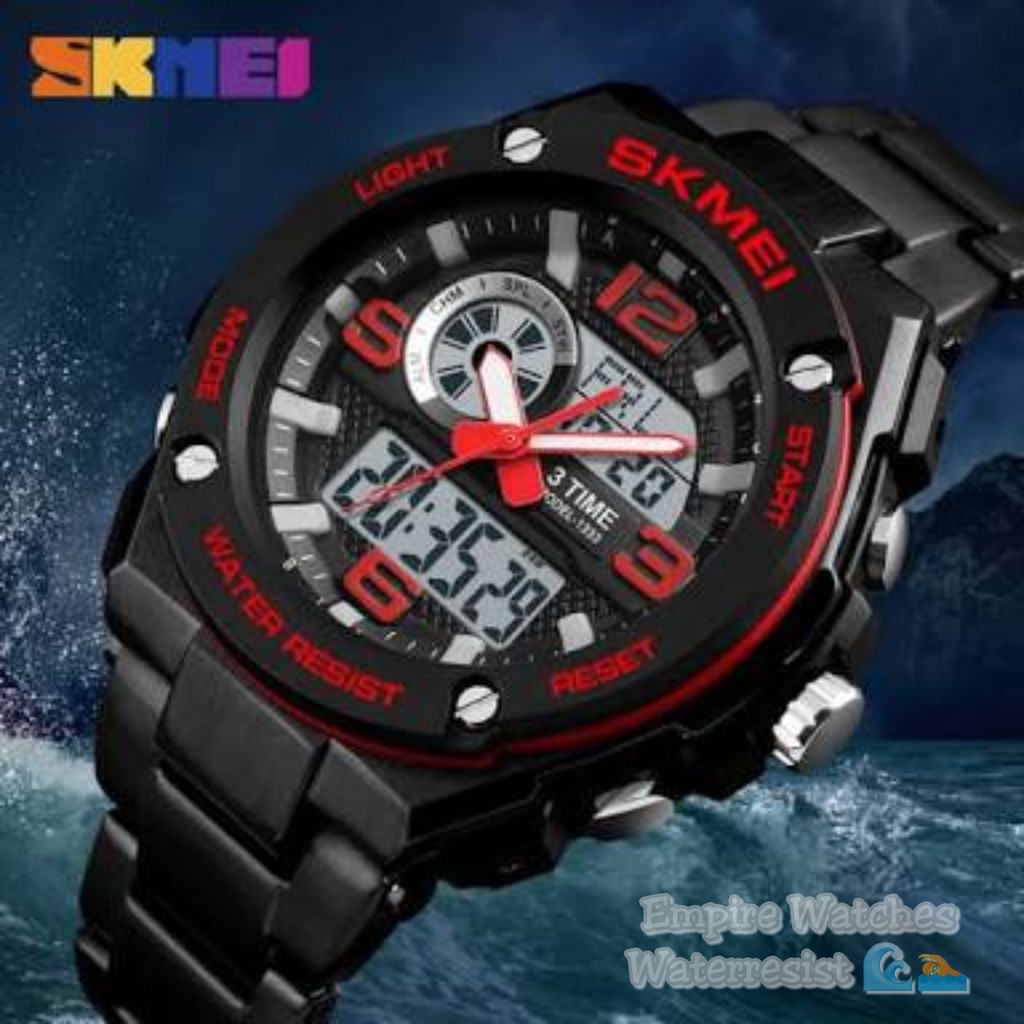 Jual Jam Tangan Skmei 1333 Pria Digital Rantai Stainless Kualitas Original Waterproof Shopee Indonesia