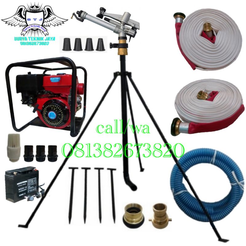 Jual Paket sprinkler jet-roket menggunakan pompa 15 hp 3