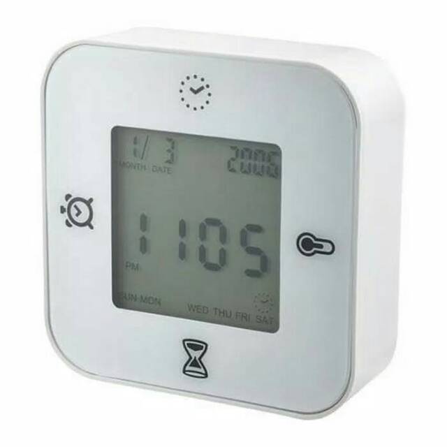 Jual Klockis Jam Termometer Alarm Timer Putih | Shopee Indonesia
