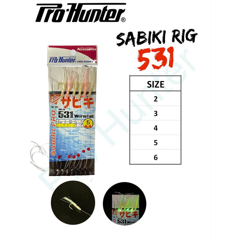 Jual Rintak SABIKI Prohunter WORM TAIL RIG 531( FLUORESCENT) | Shopee ...