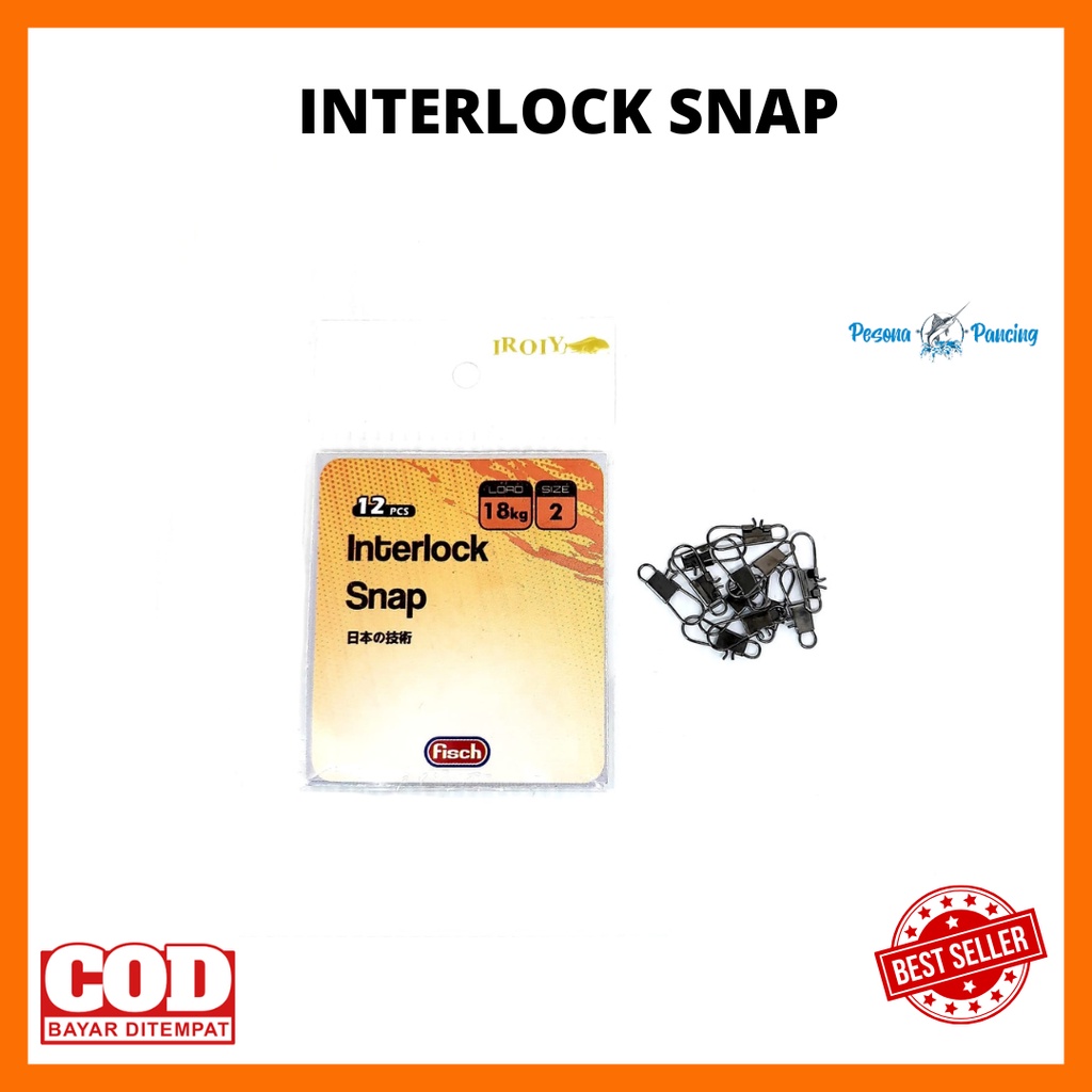 Jual Aksesoris Mancing INTERLOCK SNAP IROLY Peniti Pengait Kili Kili ...