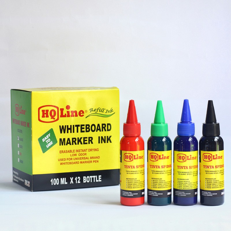 Jual Refill Isi Tinta Spidol Whiteboard Papan Tulis Hq Line 100 Ml Shopee Indonesia