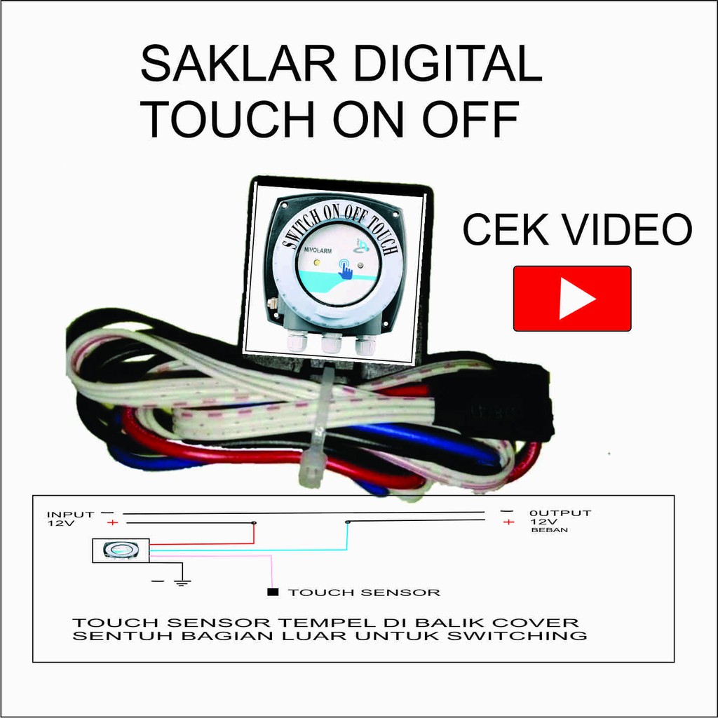 Jual Saklar DIGITAL switch sentuh CAPACITIF ON OFF 12V | Shopee Indonesia
