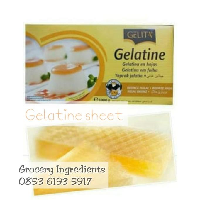 Jual Gelatin Sheet 300 Sheet/ Gelatine Sapi Halal 1Kg / Gelatine