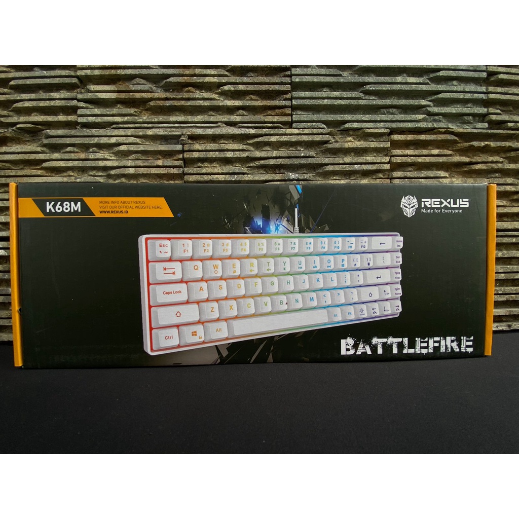Jual KEYBOARD GAMING MINI REXUS BATTLEFIRE K68M WHITE | Shopee Indonesia