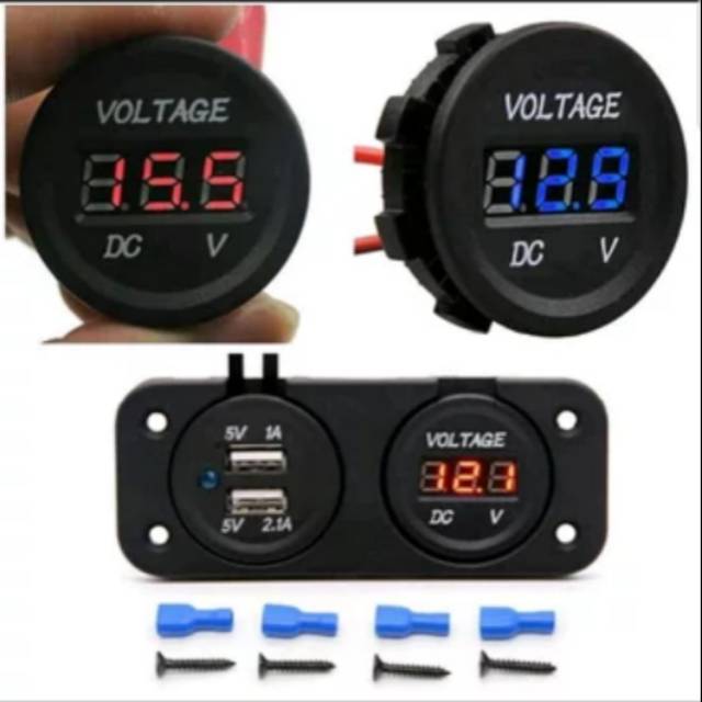 Jual Voltmeter Aki Tanam Plus Usb Volt Meter Shopee Indonesia