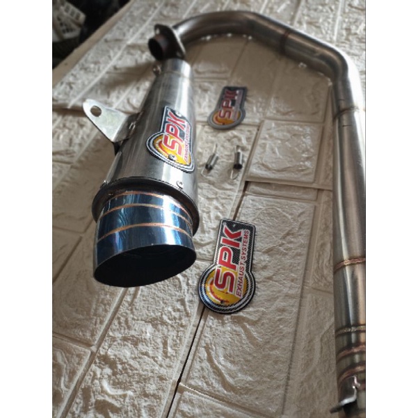 Jual knalpot keong corong blue, full set Original SPK racing | Shopee ...