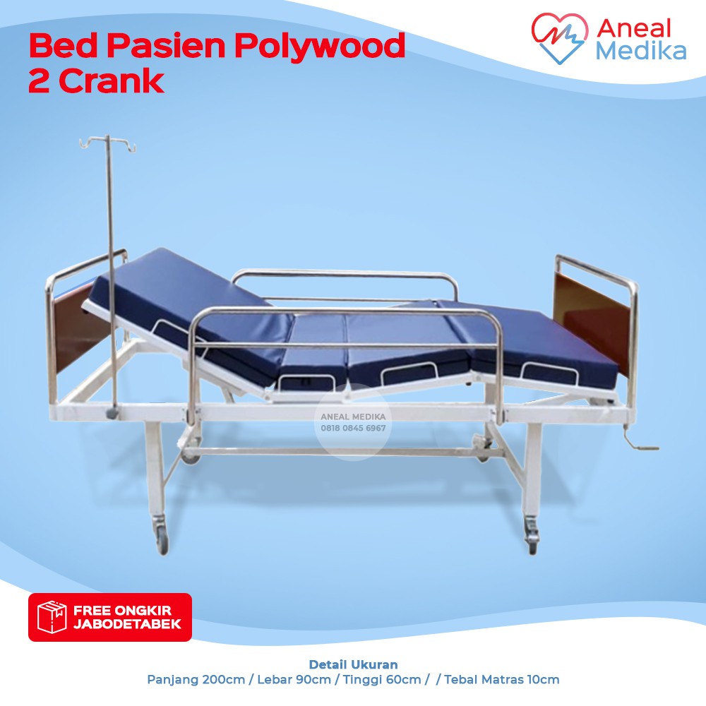 Jual Bed Pasien 2 Crank Polywood - Ranjang Pasien 2 Engkol Polywood ...