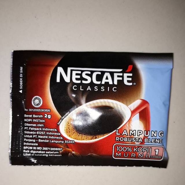 Jual Nescafe Classic 2gr Kopi tanpa Ampas Shopee Indonesia