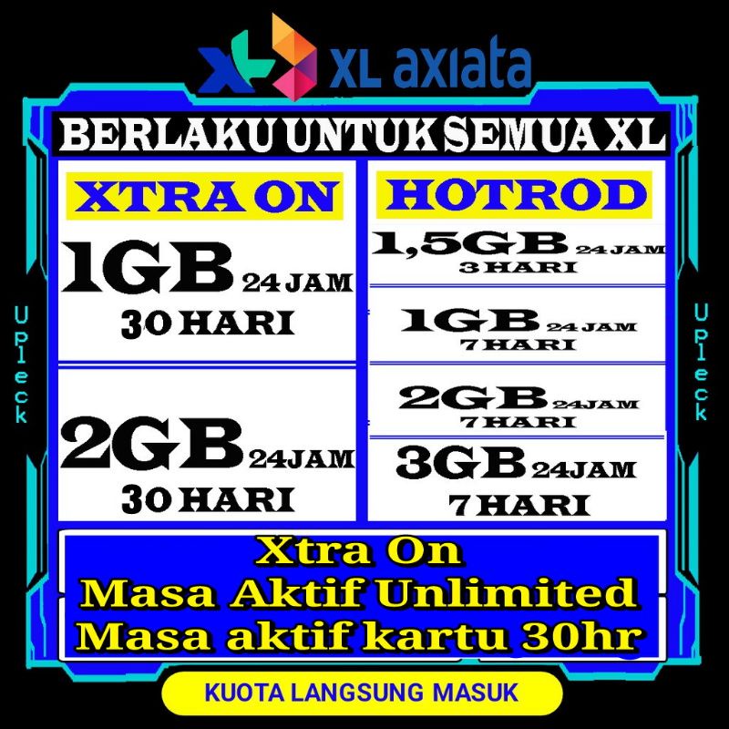 Jual Kuota XL DATA XTRA ON Hotrod Spesial Combo Mini Promo | Shopee ...