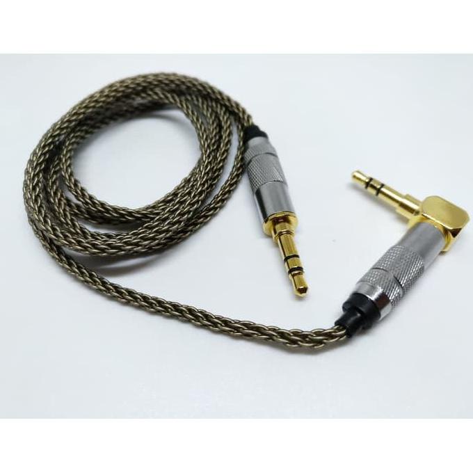 Jual HIGH END HEADPHONE CABLE AUX 8 BRAID SILVER PLATED M2M AUDIOPHILE