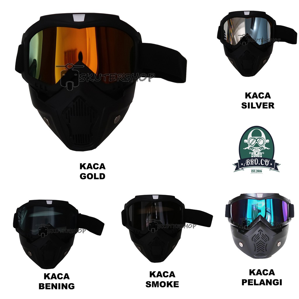 Jual RudyHelm91 Goggle Mask Kacamata Masker Untuk Retro Half Face Retro ...