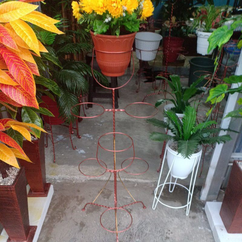 Jual Standing Pot Rak Besi 7 Gantungan Vas Bunga Hiasan Dekorasi Rumah ...