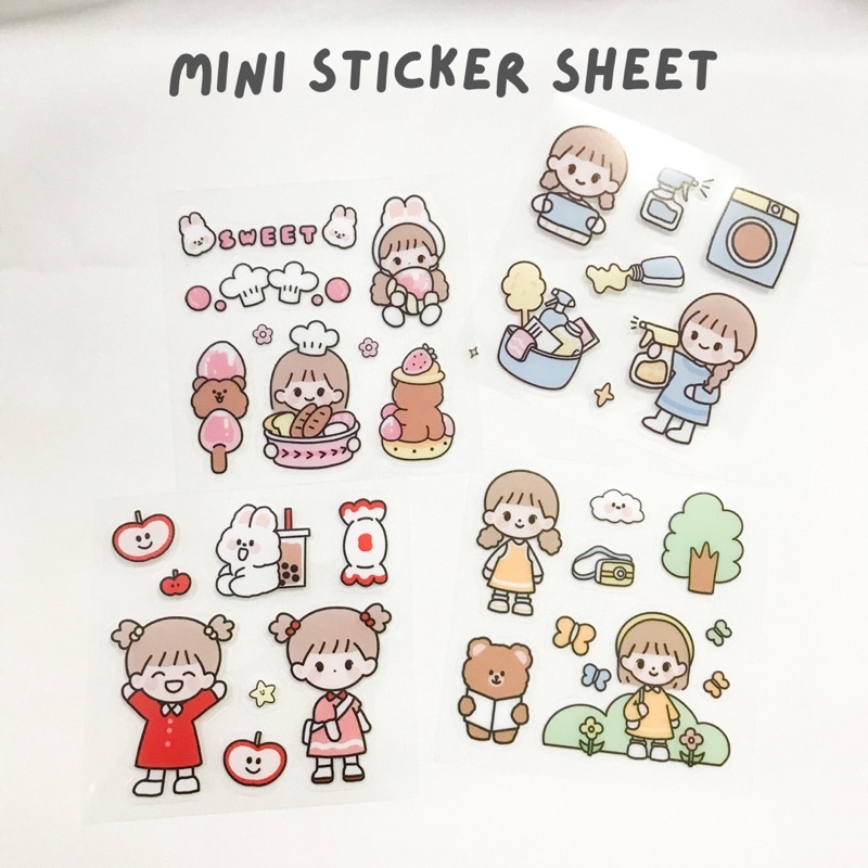 Jual Mini PET Sticker Sheet || Sticker Aesthetic Deco Sticker Hias Bujo ...