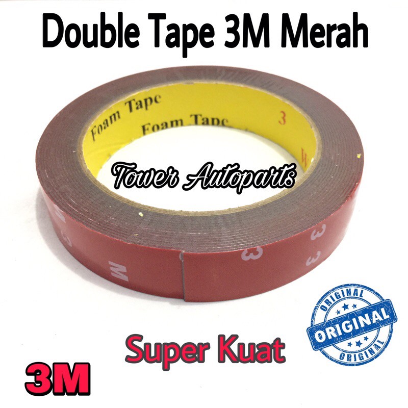 Jual 3M Double Tape / Doubletape / Dobeltip 3M Merah VHB / Lem Perekat