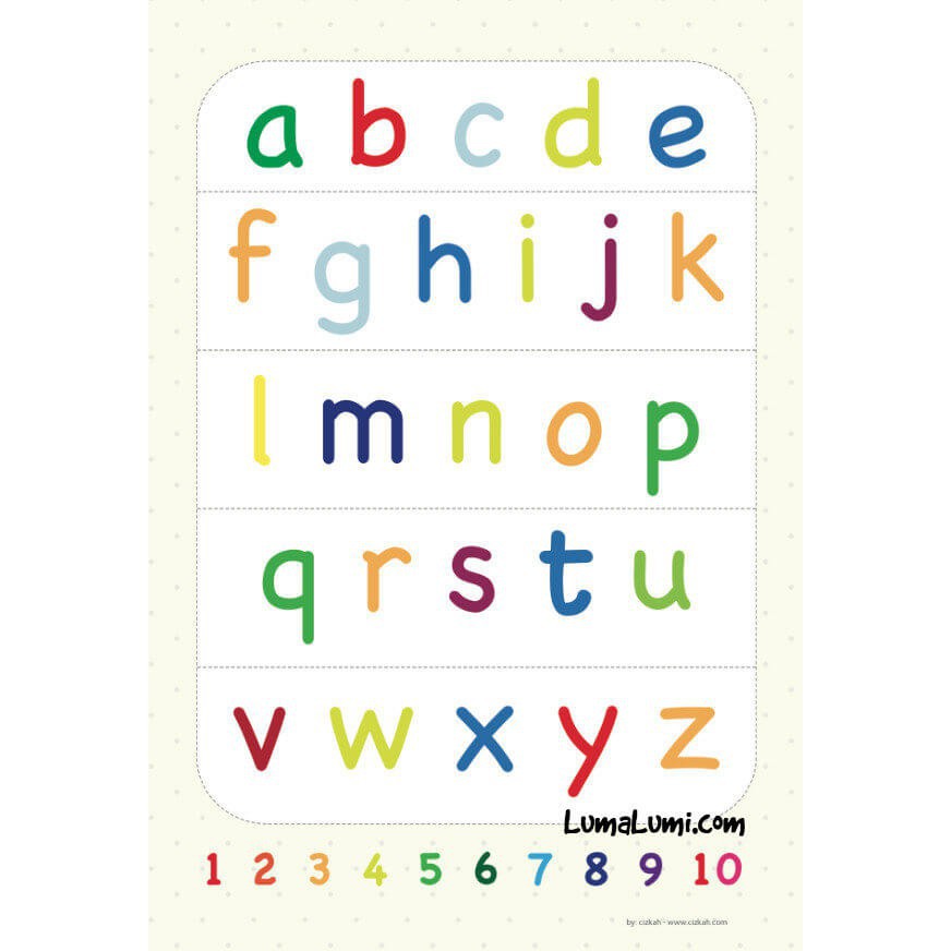 Jual Poster Belajar Huruf Abjad Anak-Anak Huruf Kecil Asli | Shopee