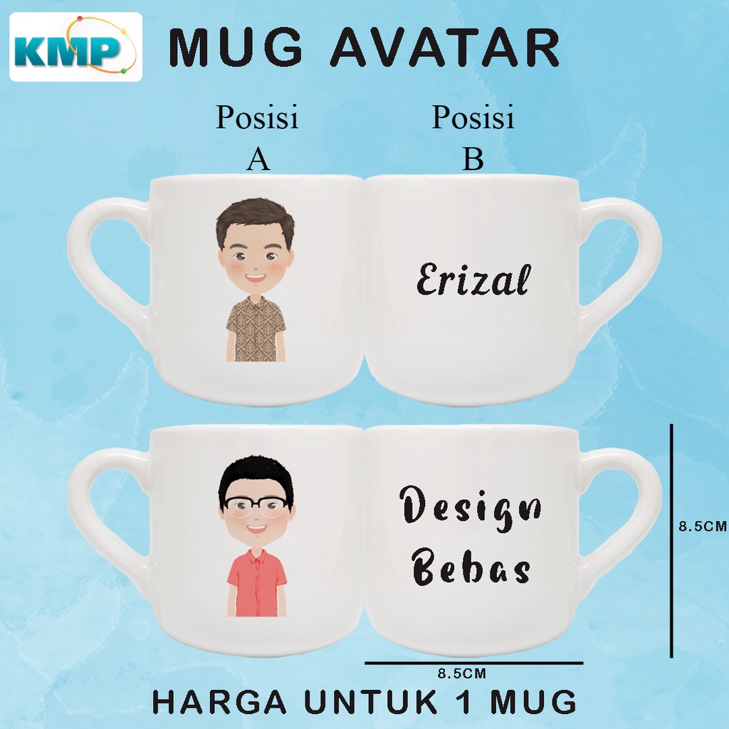 Jual Mug Gelas Custom Unik Karikatur Avatar V1 Karikatur Cowok