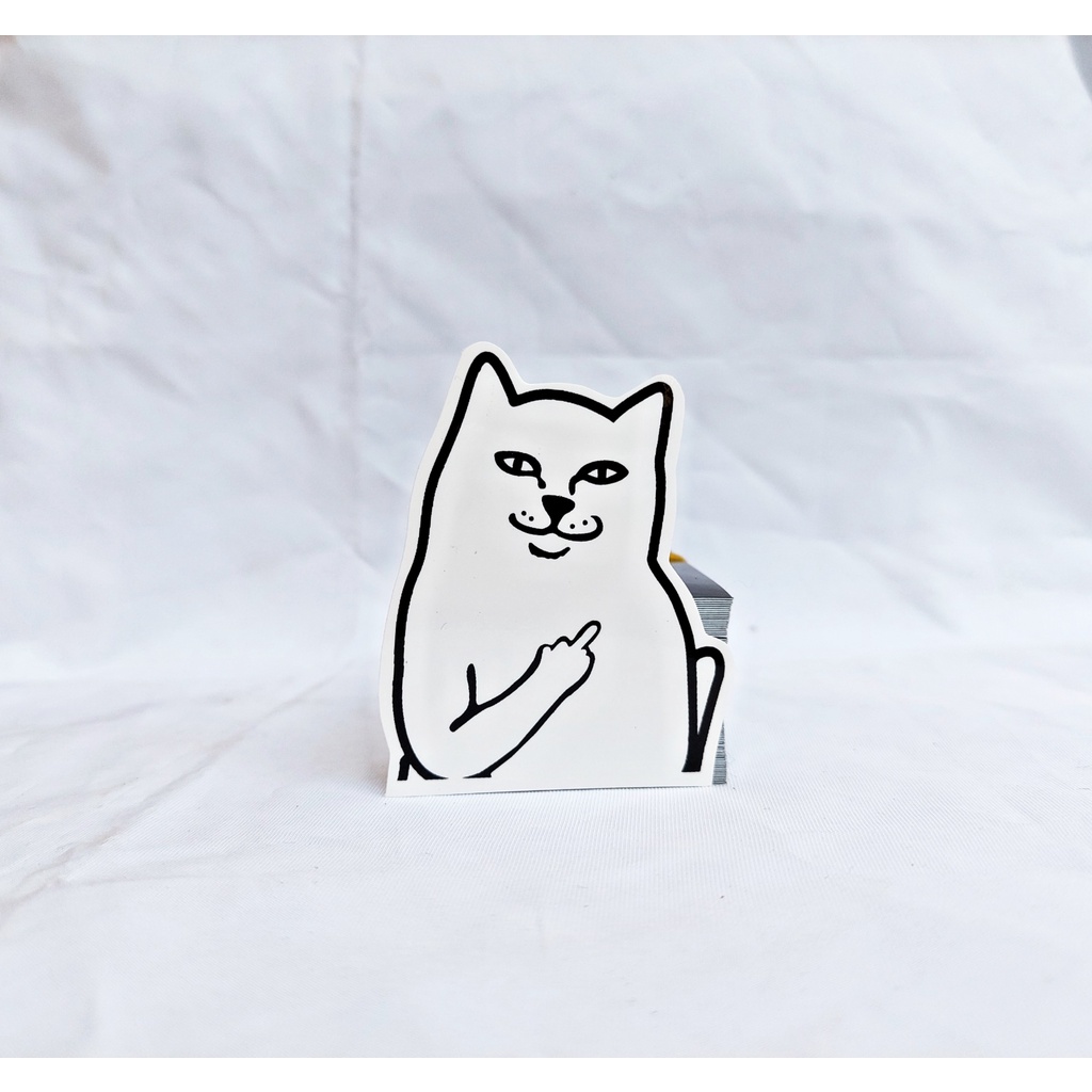 Jual STIKER sticker KUCING FCK vinyl LOGO BRAND AESTHETIC HP LAPTOP