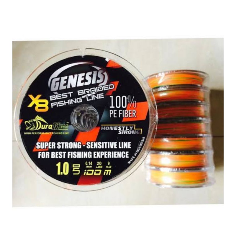 Genesis PE 2.5 X8 Duraking 18.1kg 40Lbs 0.25mm 100m/Roll Benang Pancing  Senar Pancing