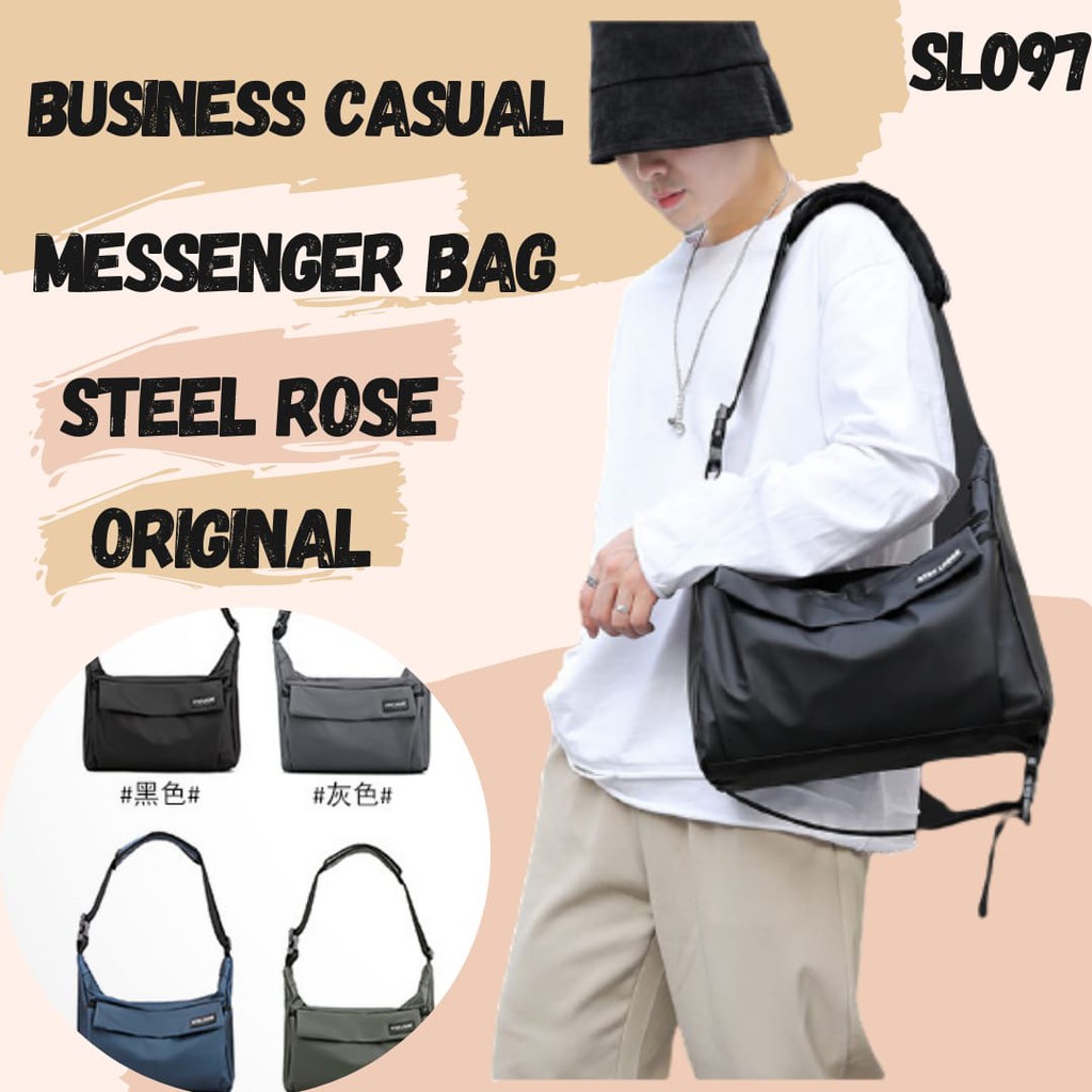 Jual SL097 STEEL ROSE BUSINESS CASUAL MESSENGER BAG LAPTOP 14 INCH