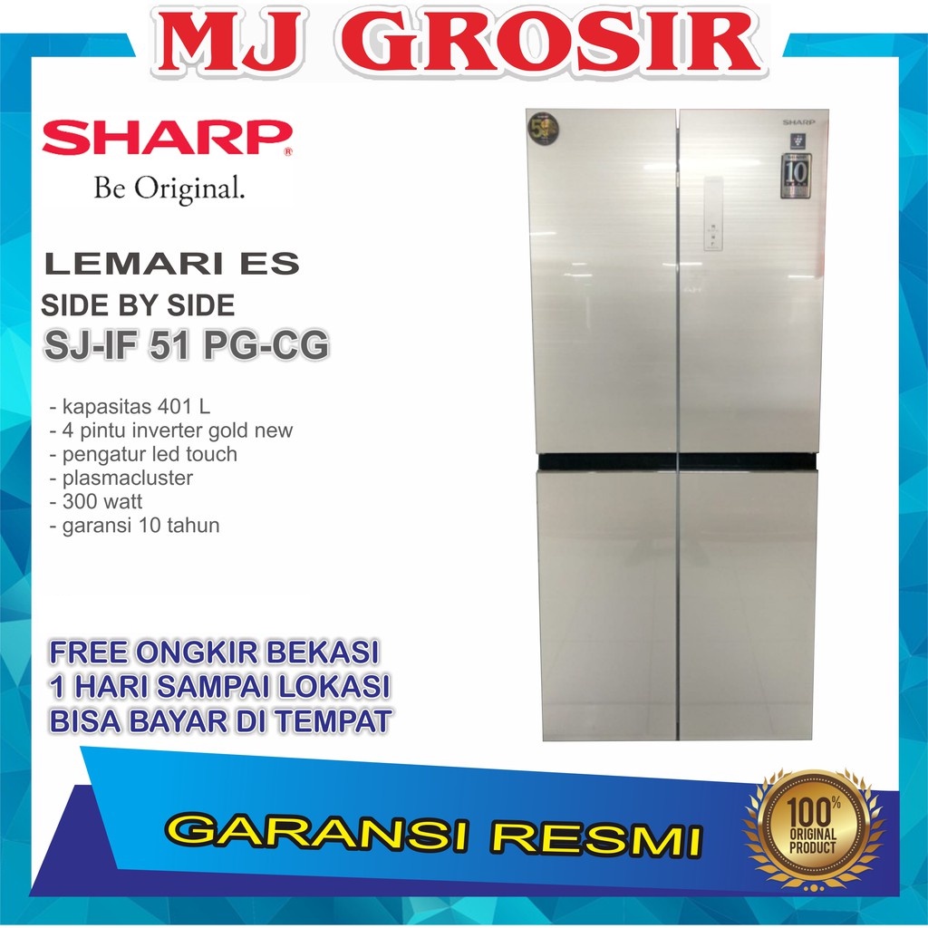 Jual Kulkas Sharp Sj If Pg Cg Lemari Es Pintu Side By Side Sj If