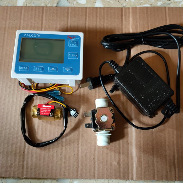 Jual Digital Flow Meter Control Water Oil Sensor Zj-Lcd-M Komplit Set ...