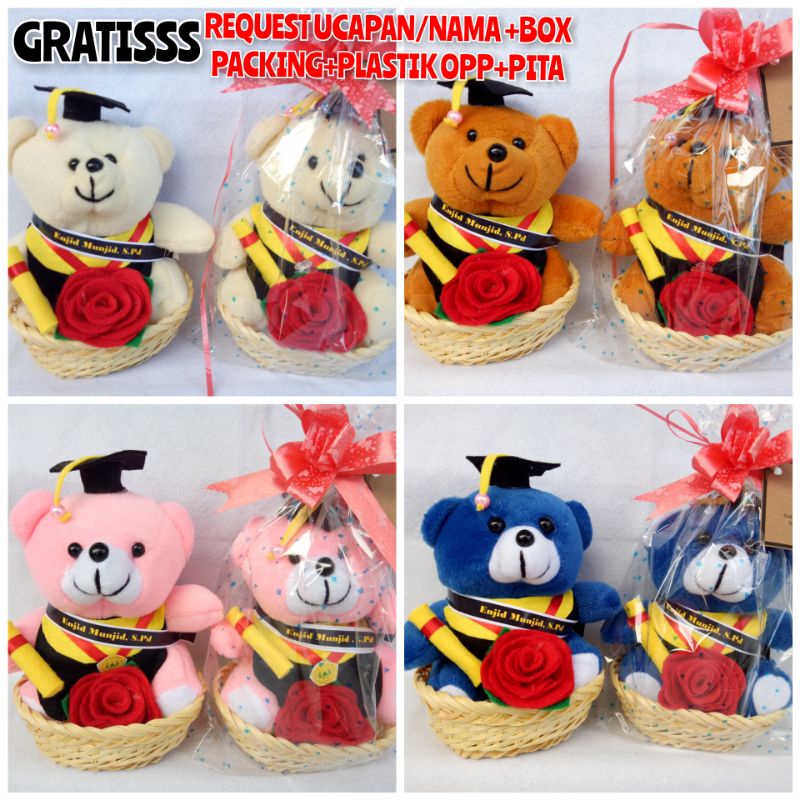 Jual Boneka Wisuda Keranjang Beruang ±16 CM /Boneka Keranjang ...