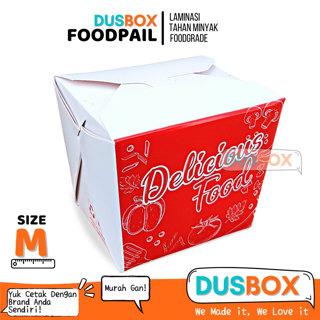 Jual RICE BOX M / RICE BOX PAPER / KEMASAN RICE BOX MOTIF / FOOD PAIL