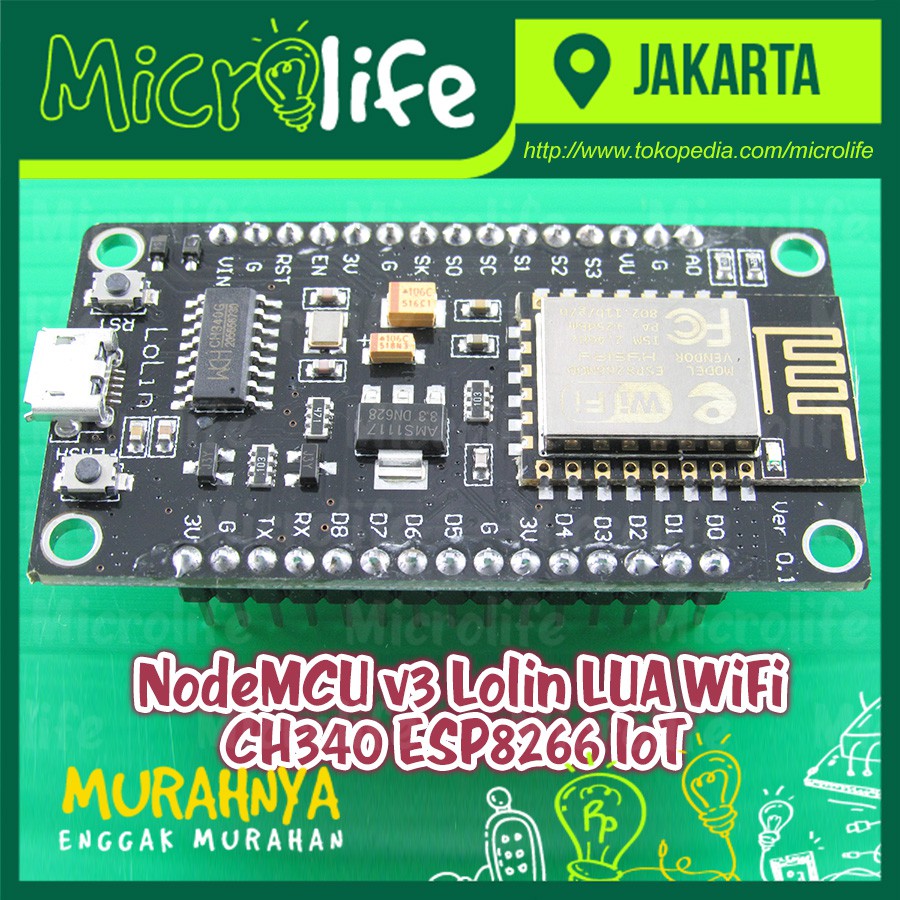 Jual NodeMCU V3 Lolin LUA WiFi CH340 ESP8266 IoT | Shopee Indonesia