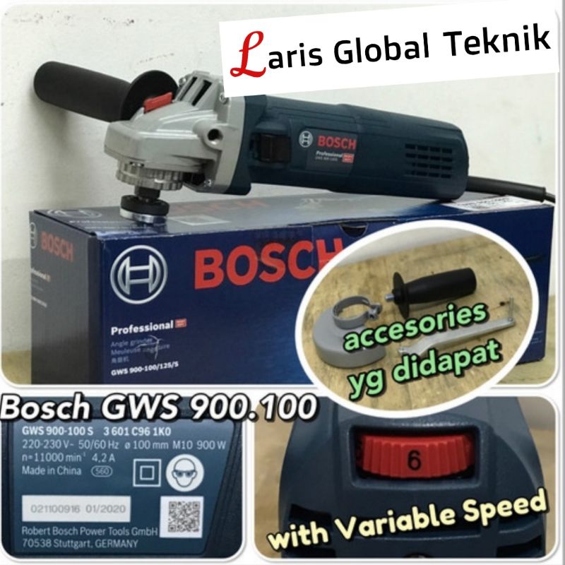 Jual Bosch GWS 900-100 S Gerinda Listrik Variabel Speed Grinder GWS900 ...