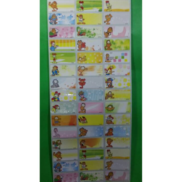 Jual GARFIELD Stiker label nama waterproof anti air murah | Shopee ...