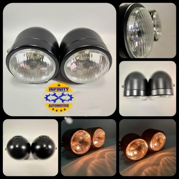 Jual Ledmo Lampu Reflektor Motor Double Twin Harley Variasi Japstyle