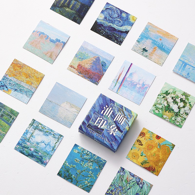 Jual 45 Pcs Deco Sticker Box Alam Biru painting Pastel Planner DIY ...