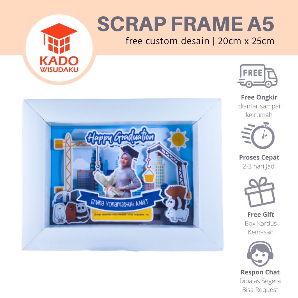 Jual Scrapframe A5 Kado Wisuda Teknik | Shopee Indonesia