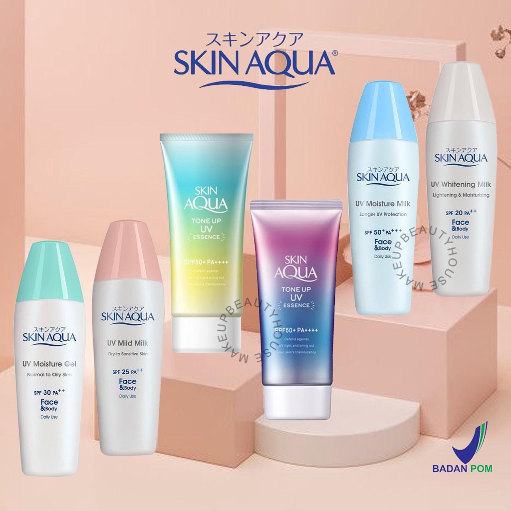 Jual SKIN AQUA Sunscreen Series 40gr (Moisture Milk/ Moisture Gel ...
